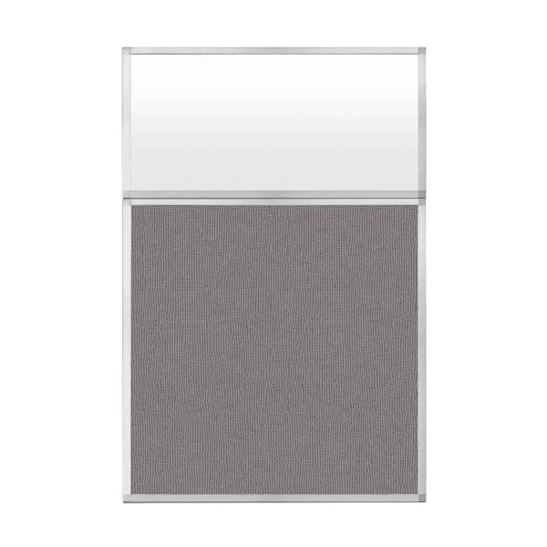 Versare Hush Panel Configurable Cubicle Partition 4' x 6' W/ Window Slate Fabric Frosted Window 1850619-3 - main